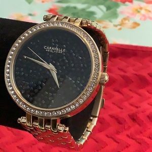 Watch black jeweled tone face